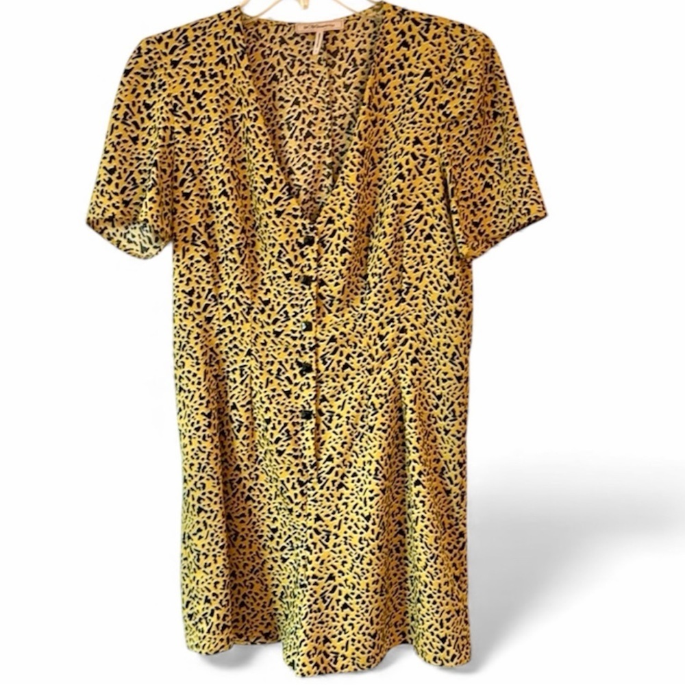 BCBG Leopard Print Romper Y2K Going Out Button Front Playsuit
